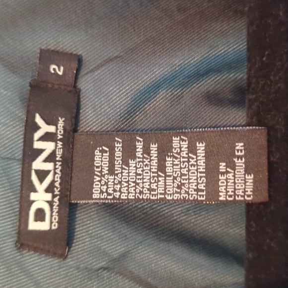 DKNY turquoise and brown plaid wool blazer US 2 - Picture 3 of 8